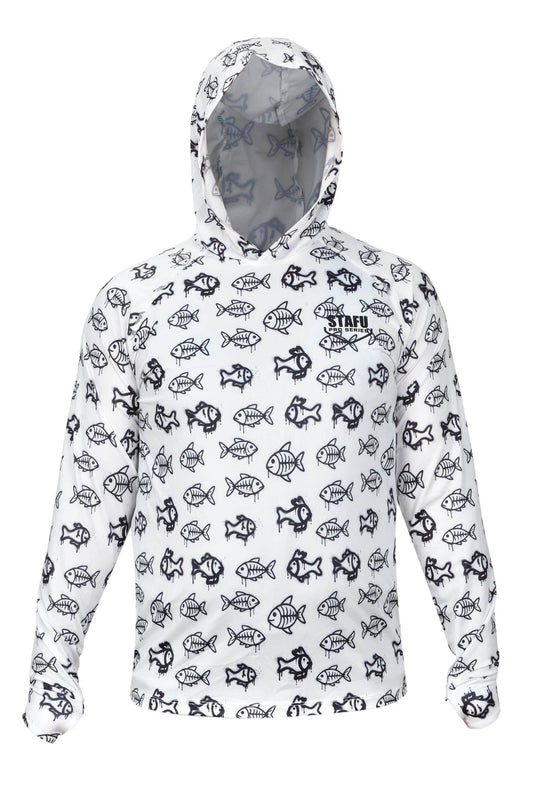 Tasman Kapüşonlu UV Korumalı Performans T-Shirt - Kiddish White