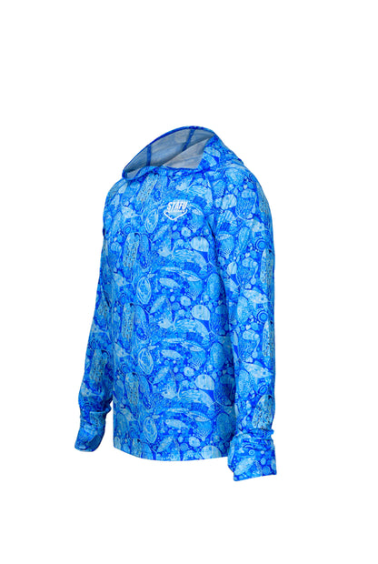 Tasman Kapüşonlu UV Korumalı Performans T-Shirt - THE KISS BLUE