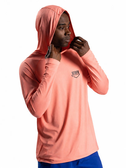 Apex Kapüşonlu UV Korumalı Performans T-Shirt - Somon