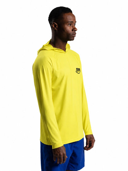 Apex  Kapüşonlu UV Korumalı Performans T-Shirt - Neon Sarı