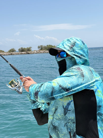 Argonaut Maskeli UV Korumalı Uzun Kollu Performans T-Shirt - Shark Lime - Stafu Pro Series