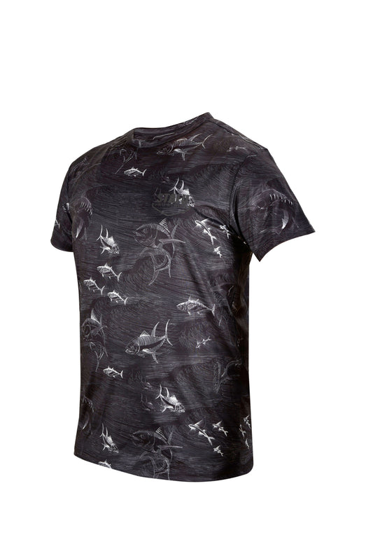 Zero Kısa Kollu UV Korumalı Performans T-shirt - Frenzy Black