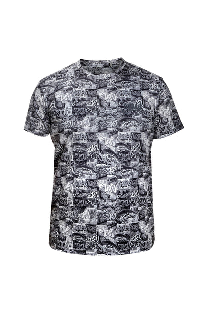 Zero KIsa Kollu UV Korumalı Performans T-shirt - Grafiti Black