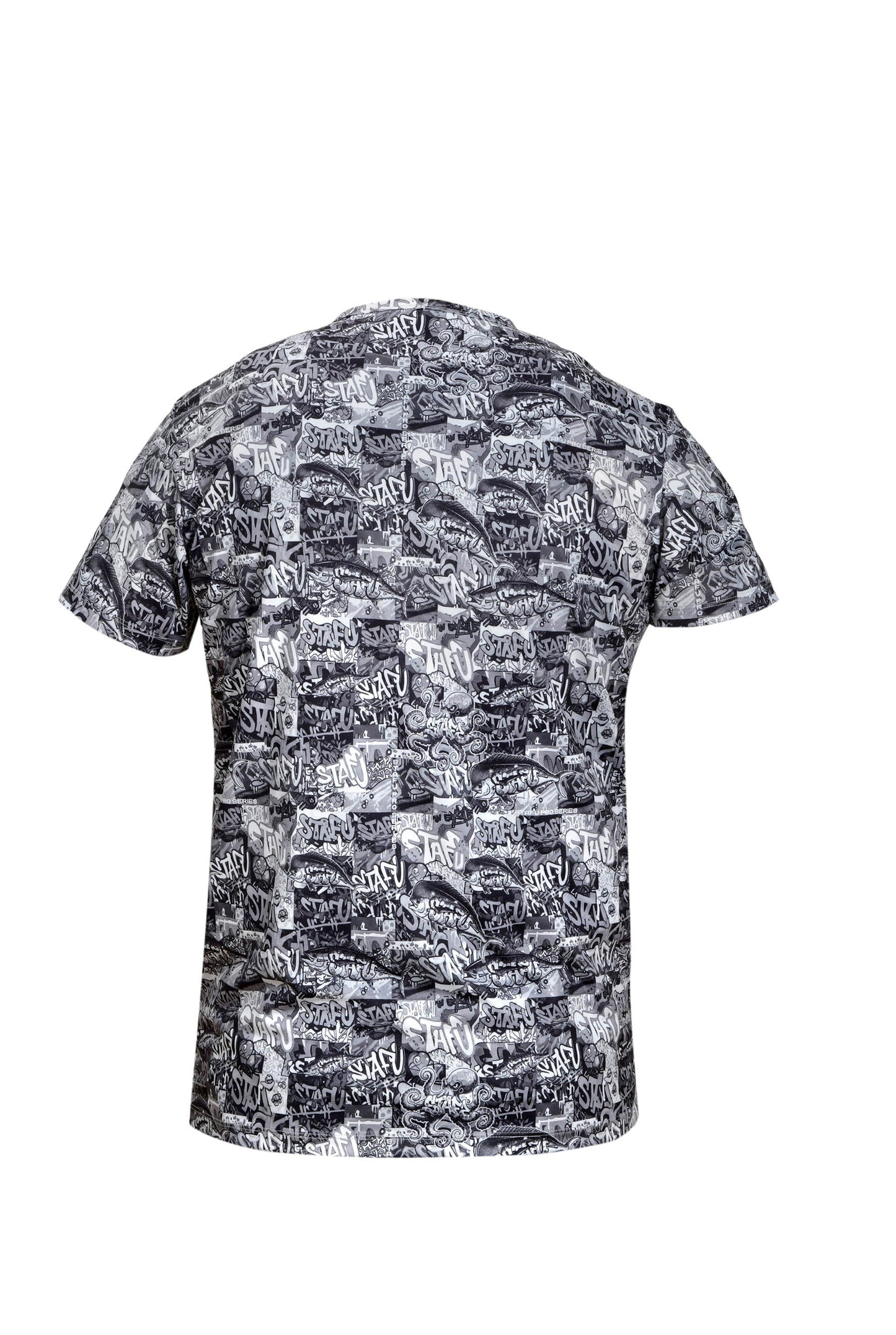 Zero KIsa Kollu UV Korumalı Performans T-shirt - Grafiti Black