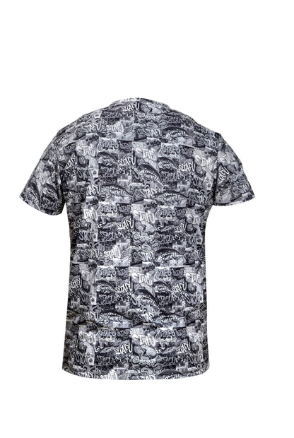 Zero KIsa Kollu UV Korumalı Performans T-shirt - Grafiti Black