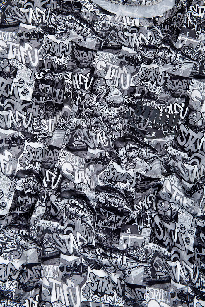 Zero KIsa Kollu UV Korumalı Performans T-shirt - Grafiti Black