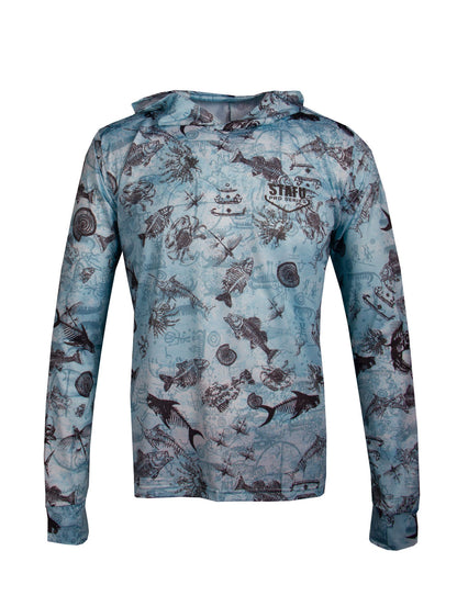 Zero Kapüşonlu Uzun Kollu UV Korumalı Performans T-shirt - Paleo Blue - Stafu Pro Series