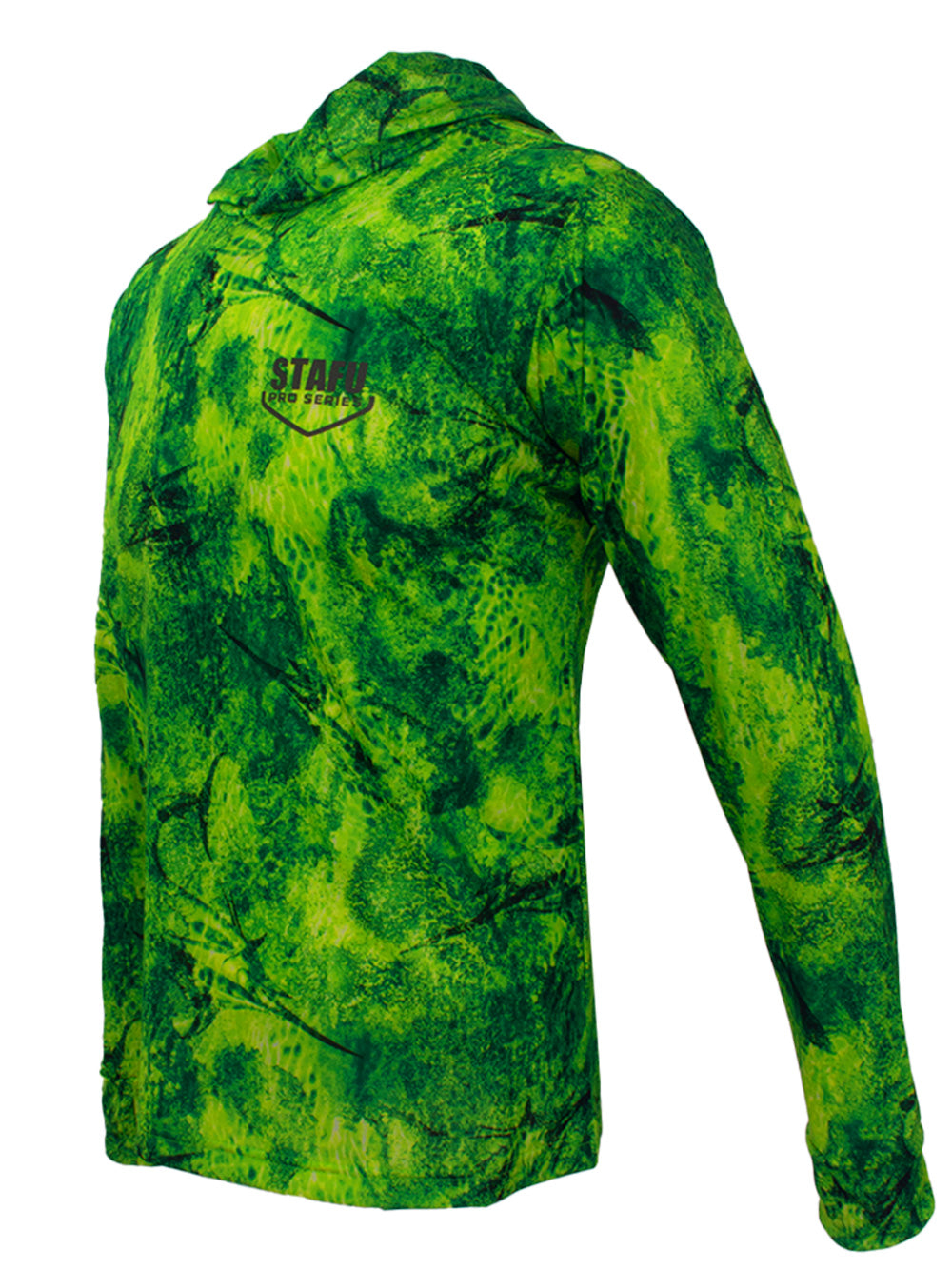 Zero Kapüşonlu Uzun Kollu UV Korumalı Performans T-shirt - Marlin Mania Yeşil - Stafu Pro Series