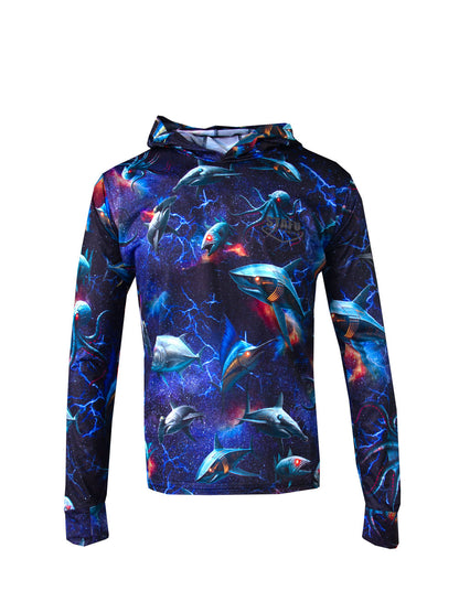 Zero Hooded Long Sleeve UV Protection Performance T-shirt - Dusk