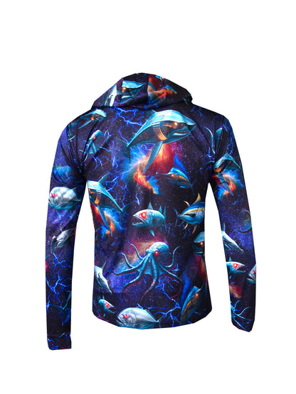 Zero Hooded Long Sleeve UV Protection Performance T-shirt - Dusk