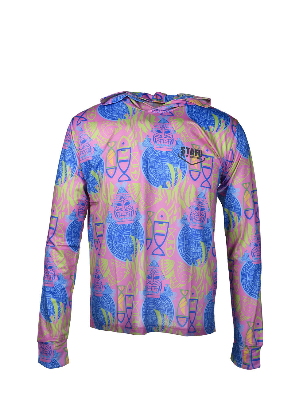 Zero Hooded Long Sleeve UV Protection Performance T-shirt Samoa Pink