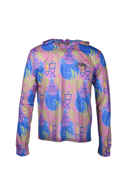 Zero Hooded Long Sleeve UV Protection Performance T-shirt Samoa Pink