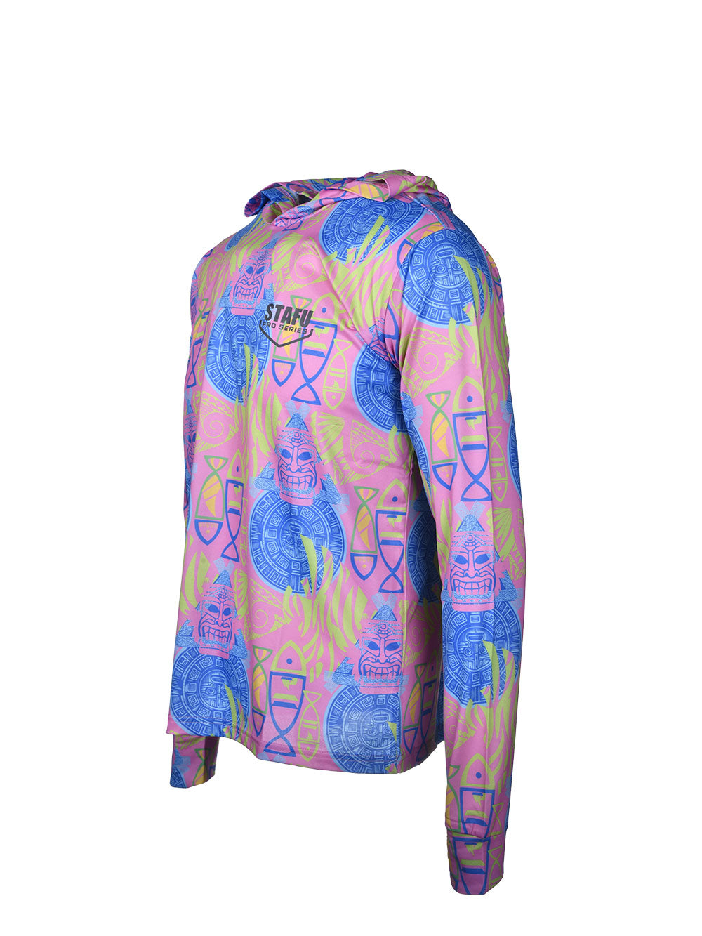 Zero Hooded Long Sleeve UV Protection Performance T-shirt Samoa Pink