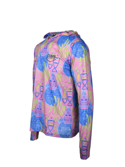 Zero Hooded Long Sleeve UV Protection Performance T-shirt Samoa Pink