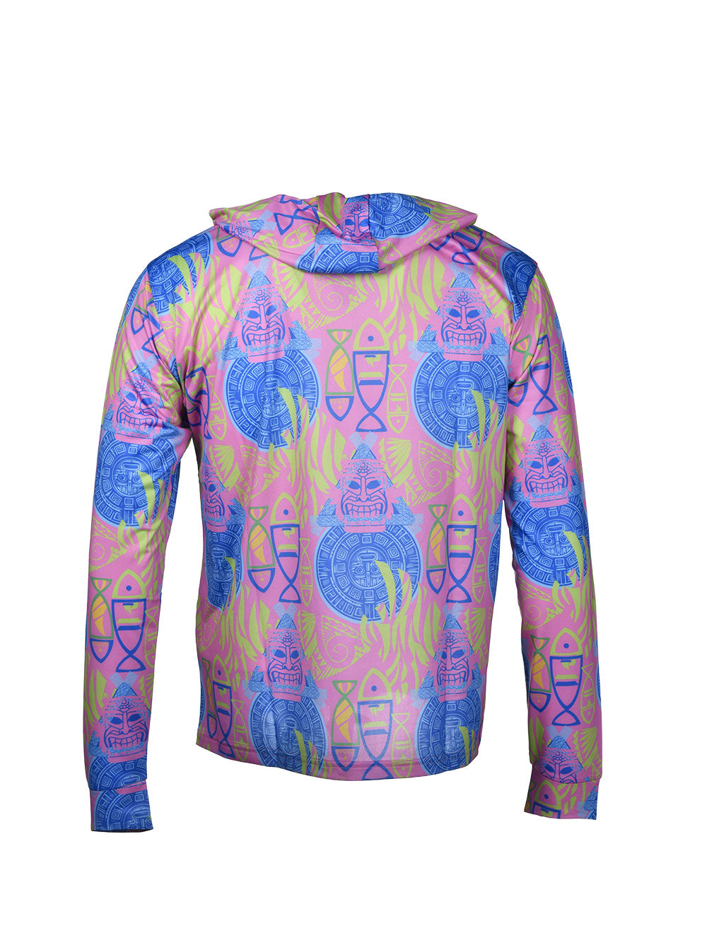 Zero Hooded Long Sleeve UV Protection Performance T-shirt Samoa Pink