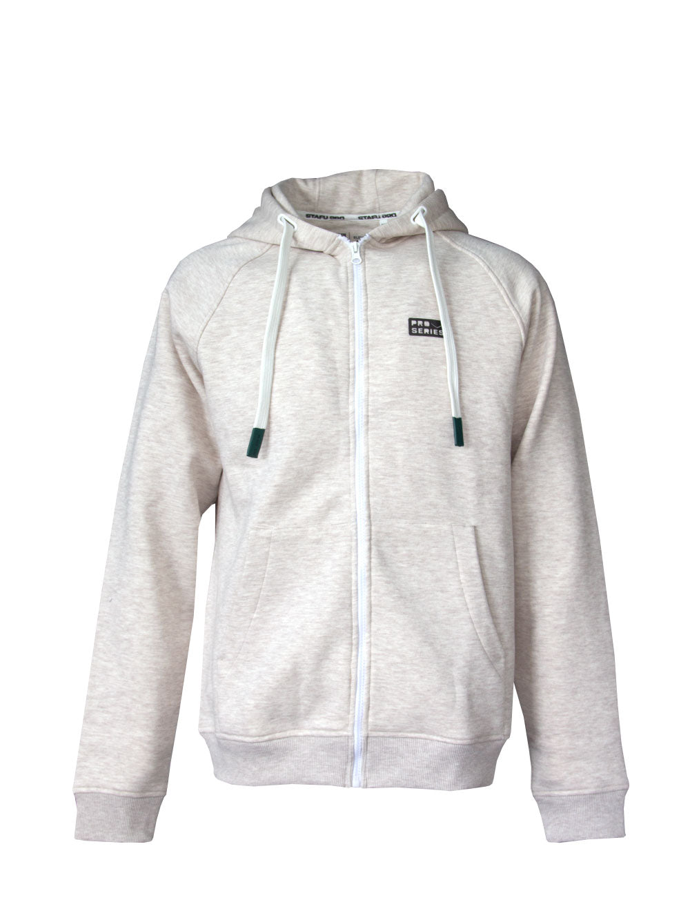 FreeCast Fermuarlı ve Kapşonlu Sweatshirt – Bej Melanj