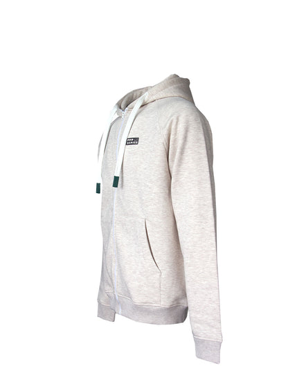 FreeCast Fermuarlı ve Kapşonlu Sweatshirt – Bej Melanj