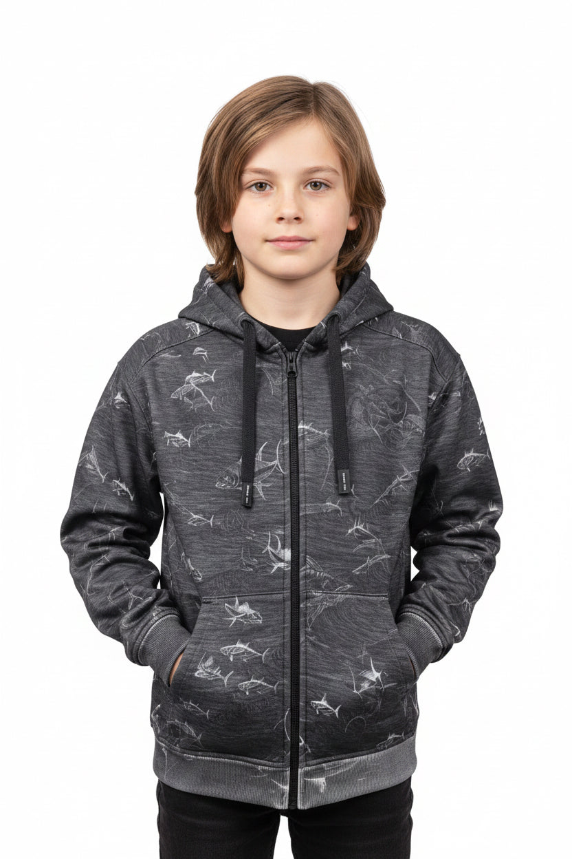 Jedi Zippered Hooded Sweatshirt - Stamp