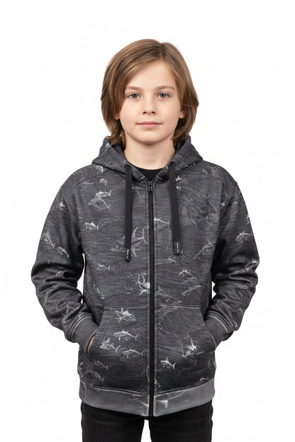 Jedi Zippered Hooded Sweatshirt - Stamp