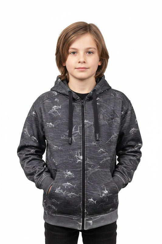 Jedi Zippered Hooded Sweatshirt - Stamp