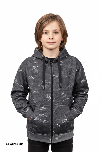 Jedi  Jr Fermuarlı Kapüşonlu Sweatshirt - Frenzy Black