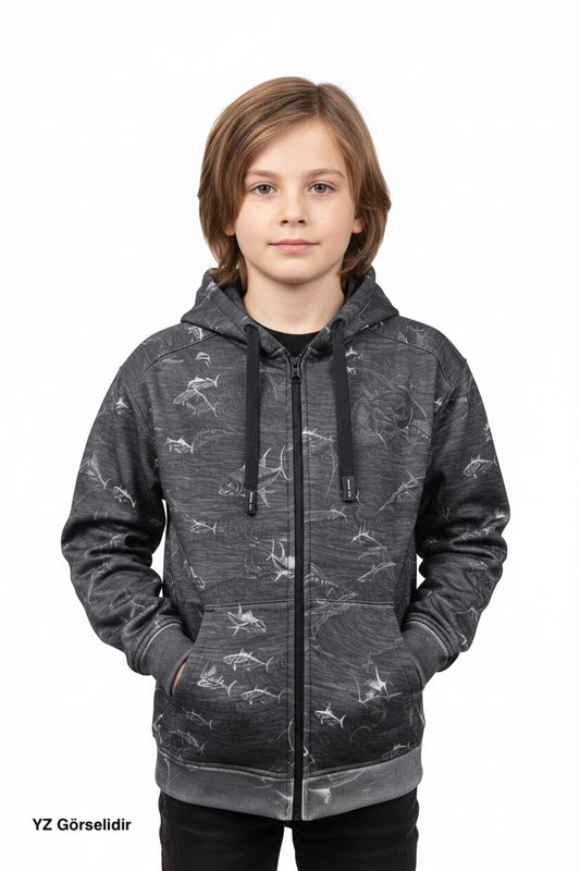 Jedi Zippered Hooded Sweatshirt - Stamp