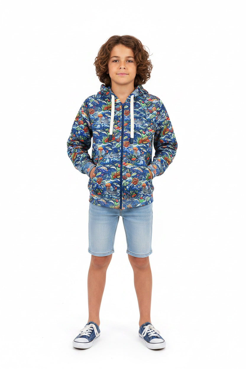 Jedi Zippered Hooded Sweatshirt - Stamp