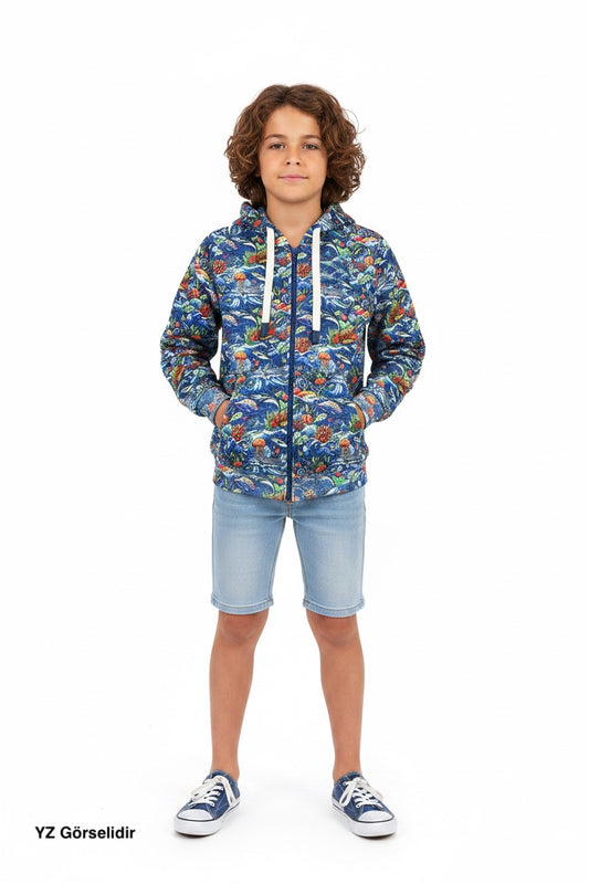 Jedi Zippered Hooded Sweatshirt - Stamp