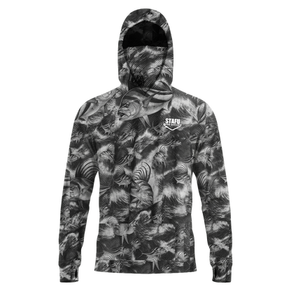 Stratos Kapüşonlu ve Maskeli UPF 40+ Performans T-Shirt -Rooster Grey
