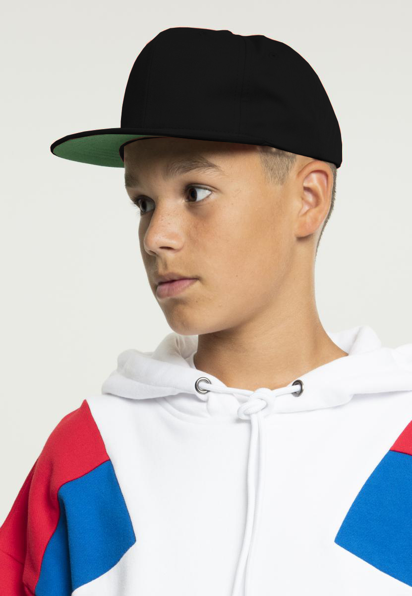 Pro-Style Twill Snapback Youth Cap - Black /Green - Stafu Pro Series