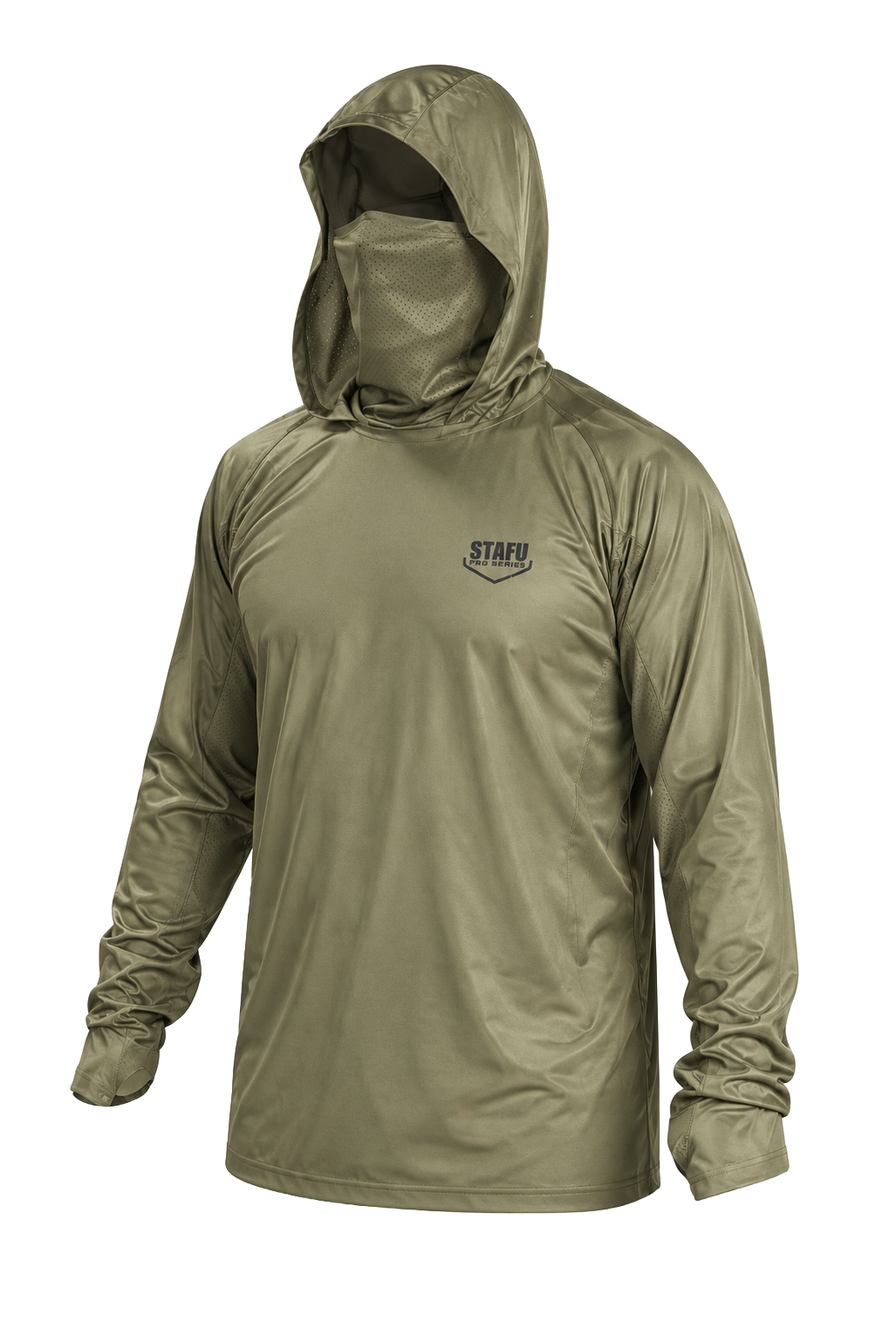 Stratos Kapüşonlu ve Maskeli UPF 40+ Performans T-Shirt - Coyote Brown
