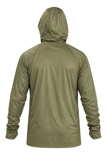 Stratos Kapüşonlu ve Maskeli UPF 40+ Performans T-Shirt - Coyote Brown