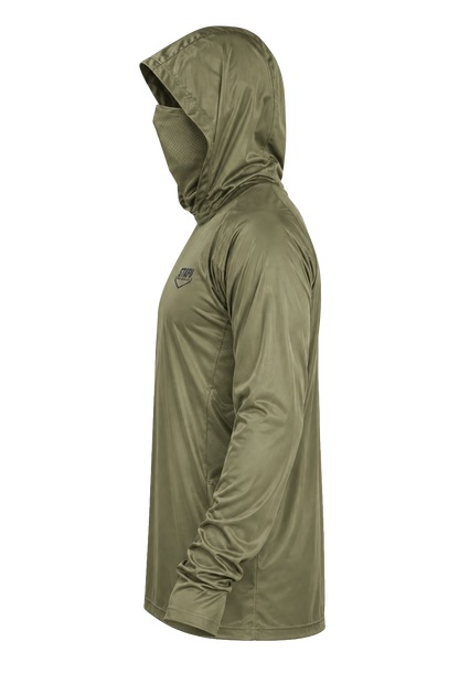 Stratos Kapüşonlu ve Maskeli UPF 40+ Performans T-Shirt - Coyote Brown
