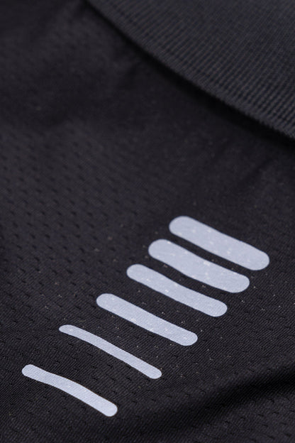 League Air Men's Perforated Short Sleeve Fisherman Sailor Black UV Protected Polo Shirt