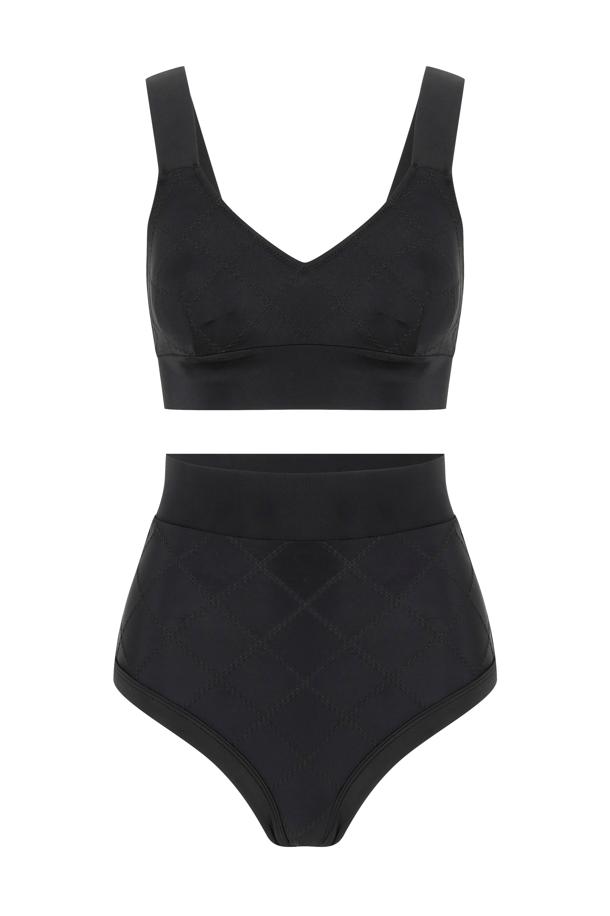 Marla Kadın Yüksek Bel Bikini - Siyah - Stafu Pro Series