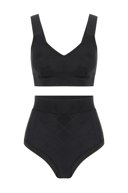 Marla Kadın Yüksek Bel Bikini - Siyah - Stafu Pro Series