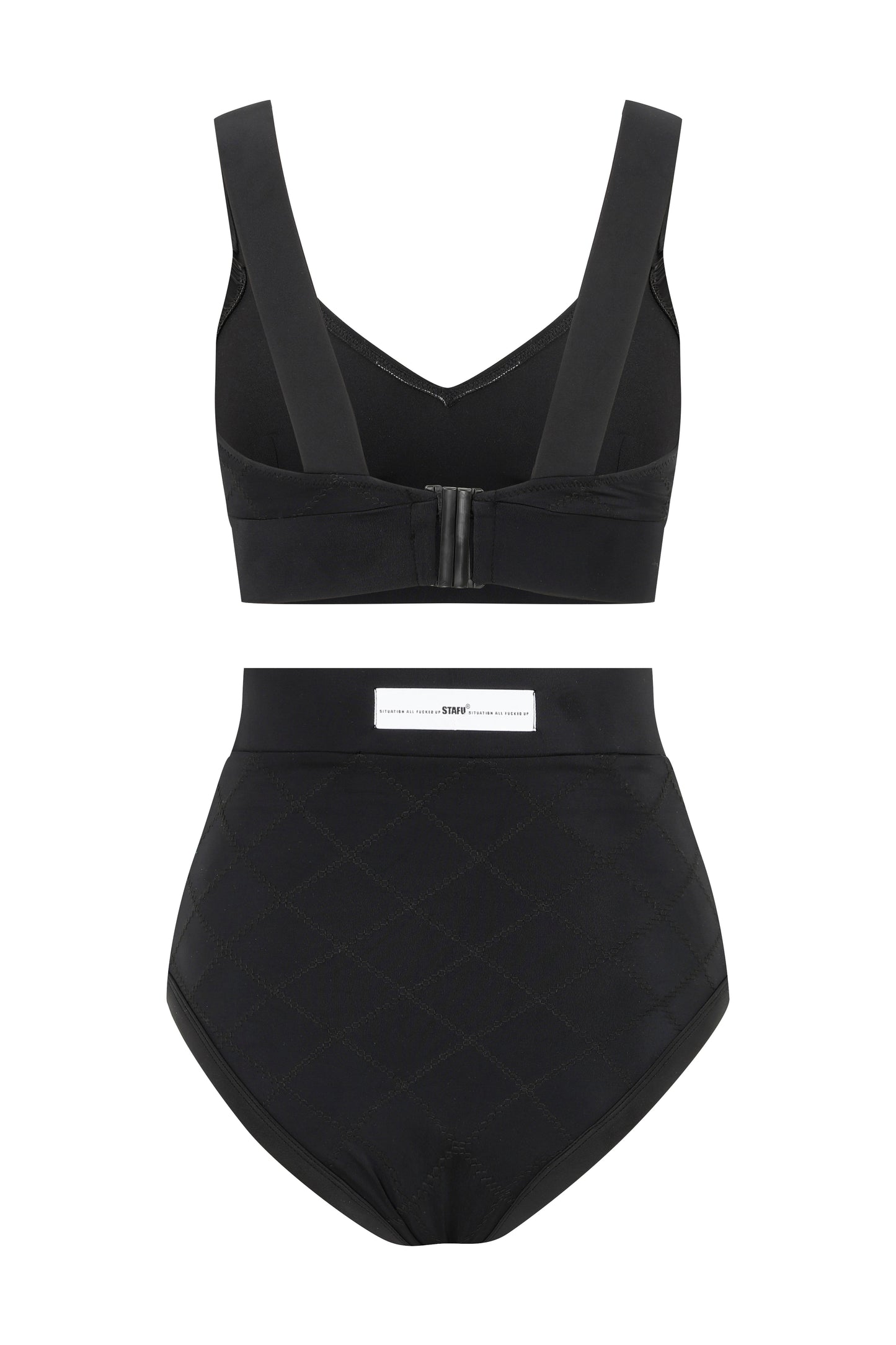 Marla Kadın Yüksek Bel Bikini - Siyah - Stafu Pro Series
