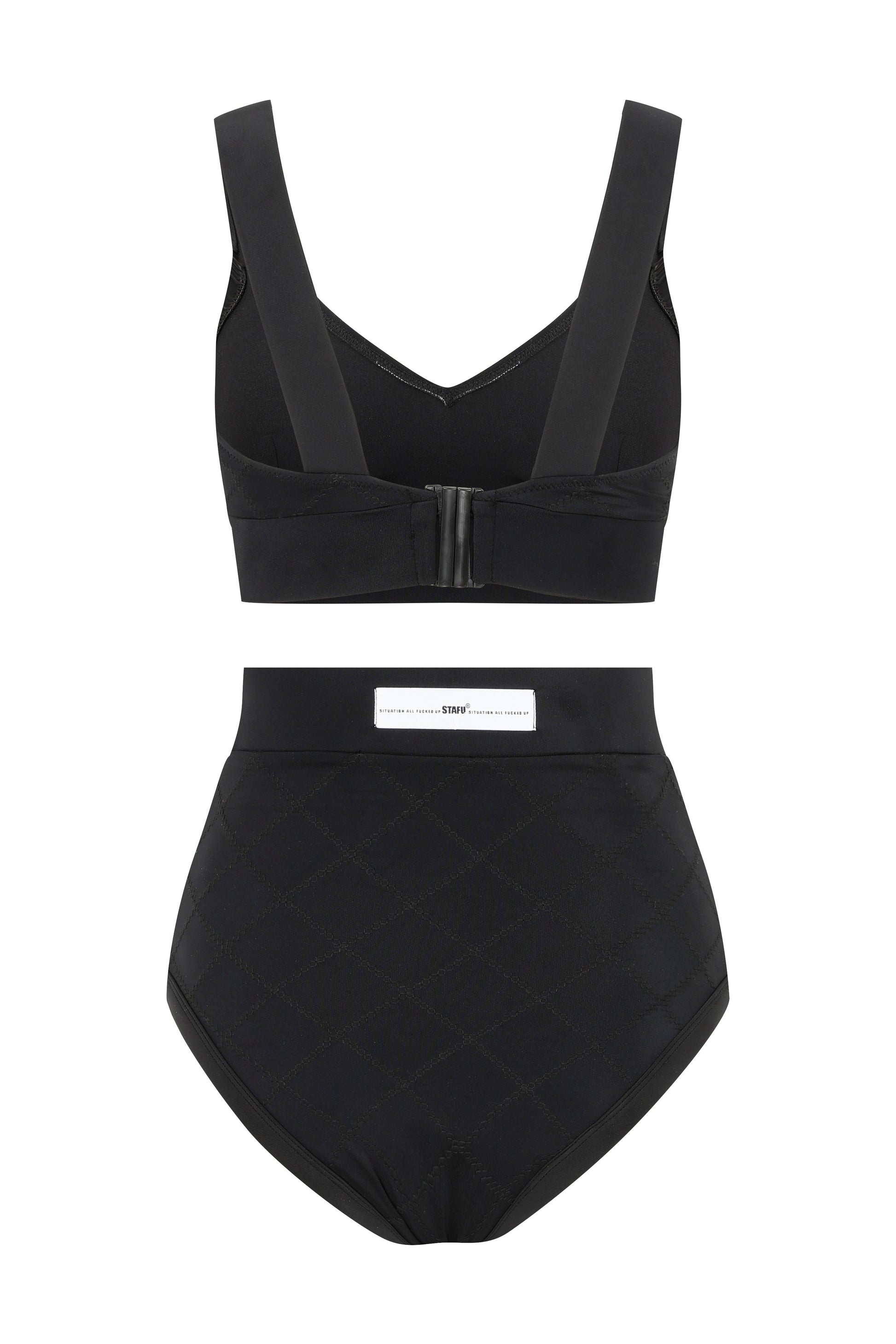 Marla Kadın Yüksek Bel Bikini - Siyah - Stafu Pro Series