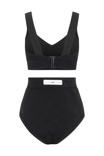 Marla Kadın Yüksek Bel Bikini - Siyah - Stafu Pro Series