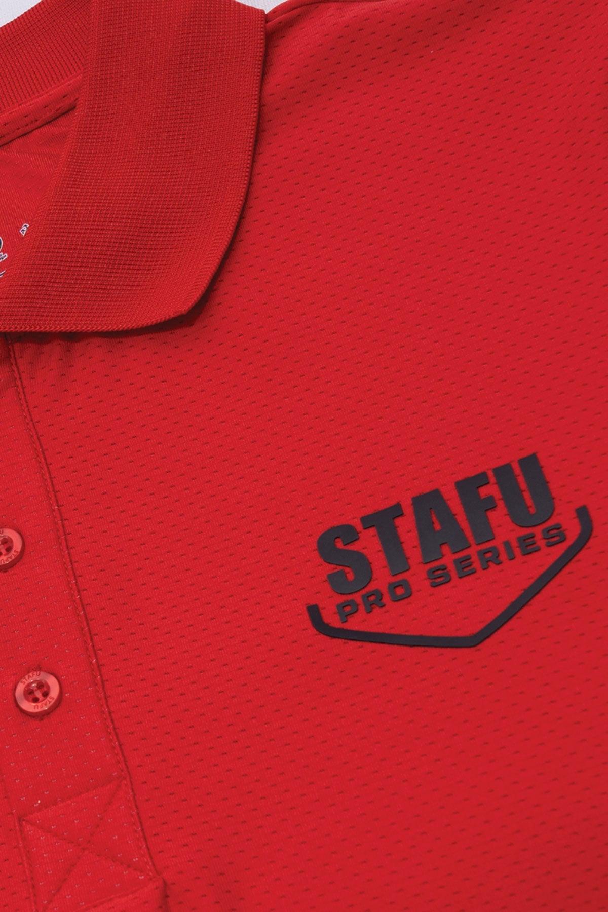 League UV Korumalı Performans Polo Yaka T-shirt - Red - Stafu Pro Series